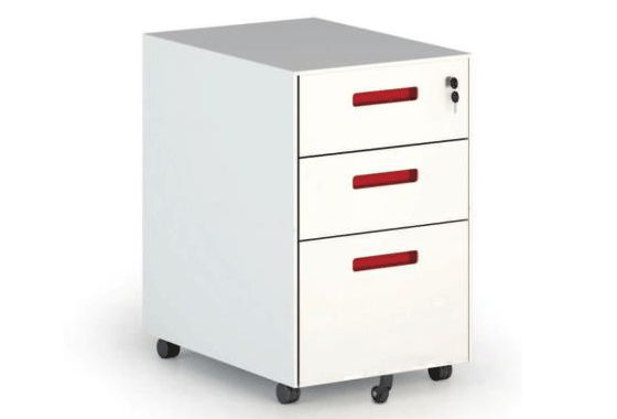 Three draw movable cabinet